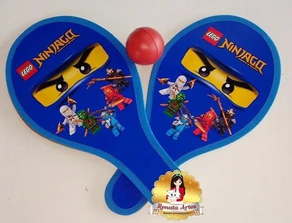 Raquetes de Ping Pong Tema Ninjago Azul