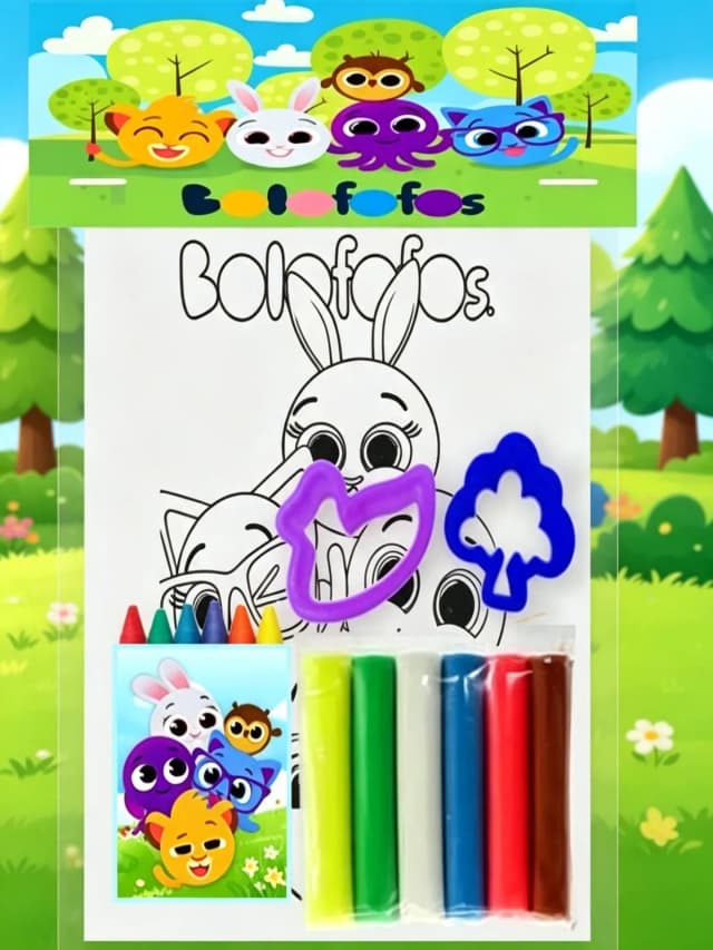 Kit Colorir com massinha de Modelar personalizado Bolofofos