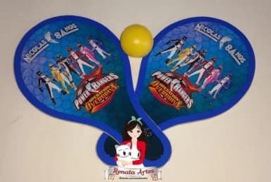 Raquetes de Ping Pong Tema Power Rangers Overdrive