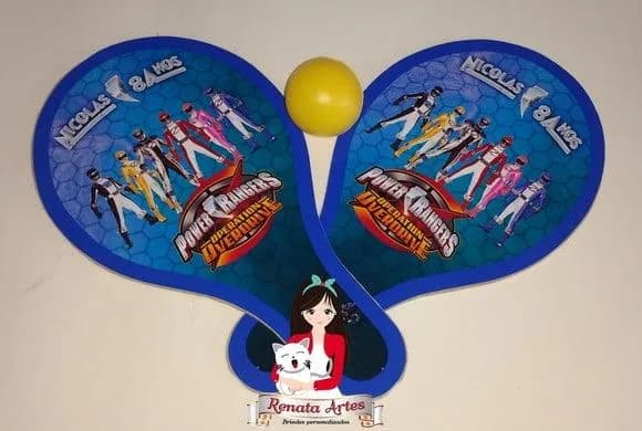 Raquetes de Ping Pong Tema Power Rangers Overdrive