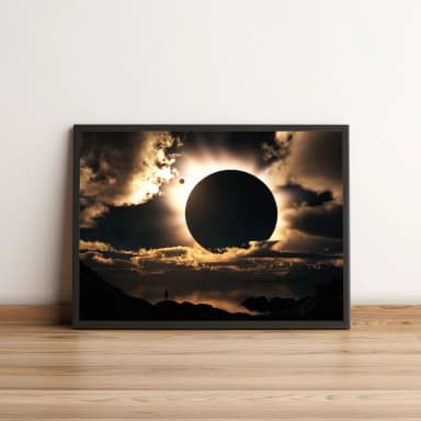 Quadro Silhueta do Eclipse ao Entardecer 58