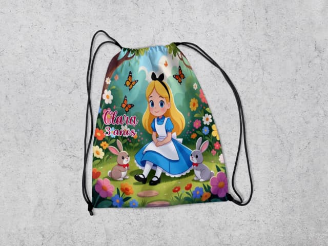 Mochilinha Personalizada da Alice no Pais das Maravilhas
