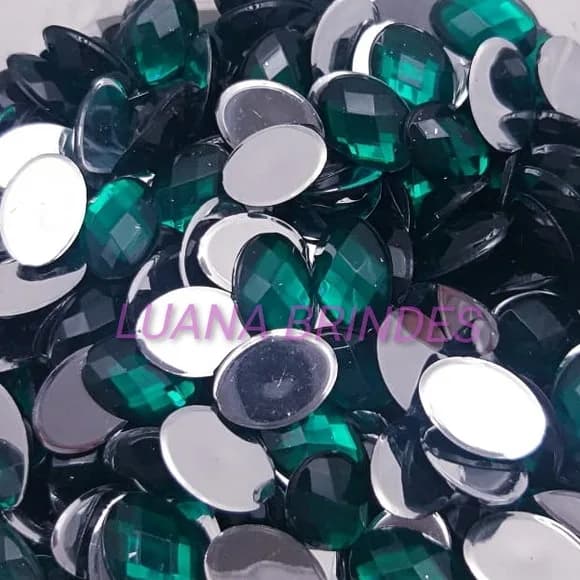 Chaton Oval Verde - 10mm X 14mm - Pct C/100 Unidades