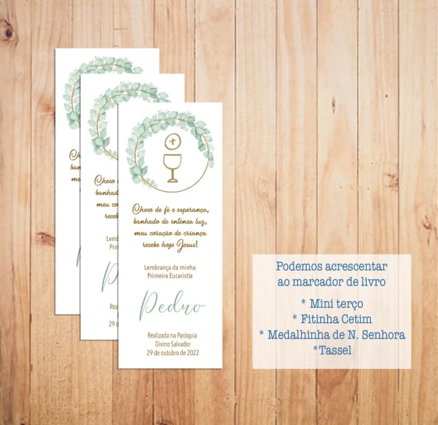 Lembrança Primeira Comunhão - Marcador Livro (15 un)