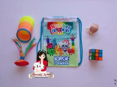 Mochila Brinquedos Retrô Tema Number Blocks