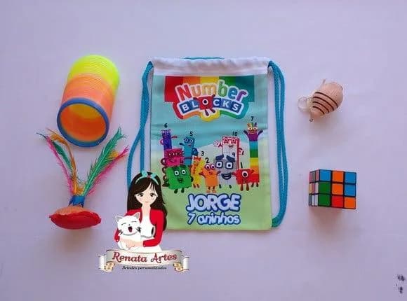 Mochila Brinquedos Retrô Tema Number Blocks