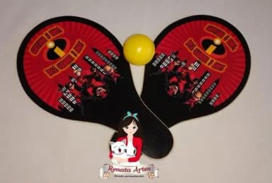 Raquetes de Ping Pong Personalizada Tema os Incríveis