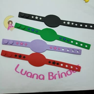 Pulseira Colorida de Borracha 10cm Pct 5 Unidades