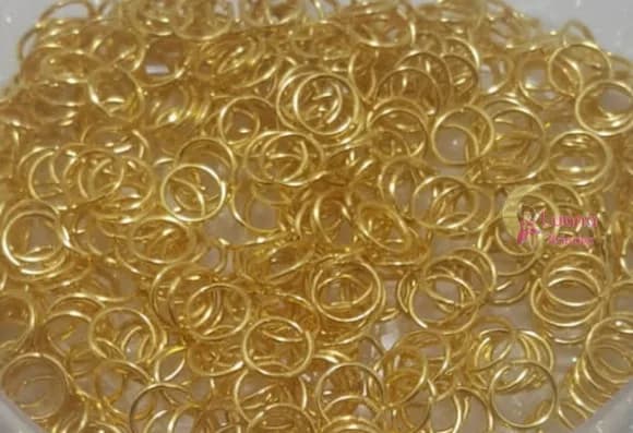 Argolinhas Dourada de Metal - 8mm -pct com 250 unidades.