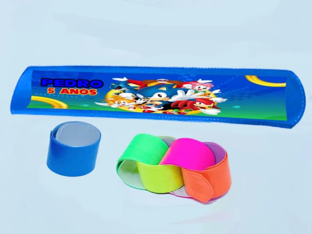 Pulseira Bate e Enrola Personalizada Sonic