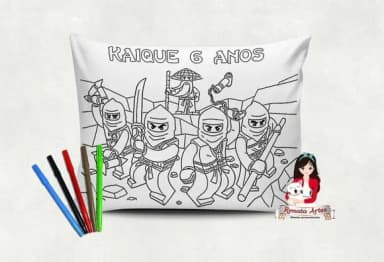 Almofada Pinte e Lave Ninjago