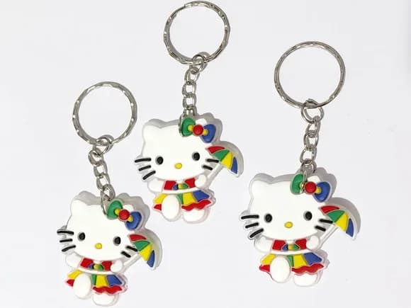 Chaveiro Hello Kitty Carnaval Emborrachado Pct C/6 Unidades
