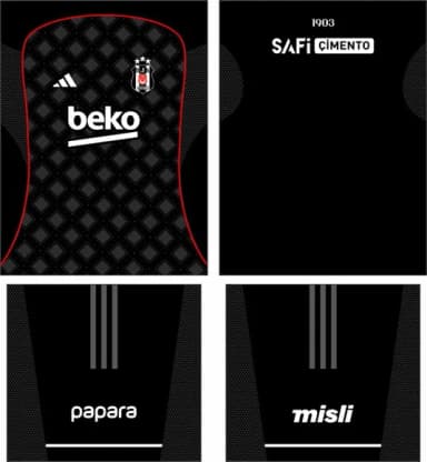 Arte Vetor Camisa Besiktas Tercera 2025-2026