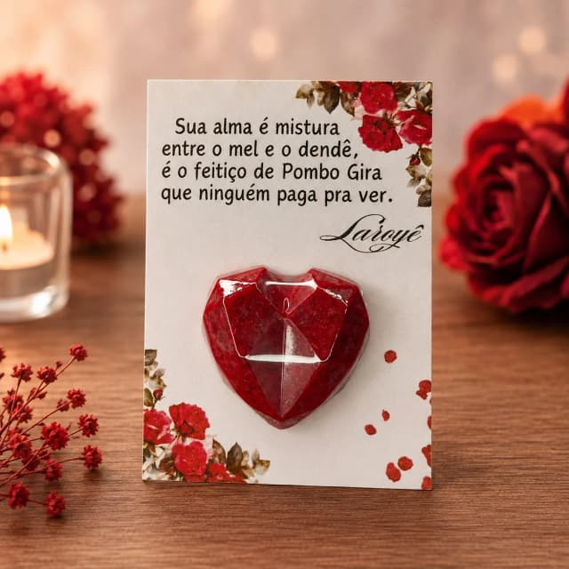50 UNIDADES Mini Sabonete Coração Diamante no Card  Lembrancinhas Pombo-Gira
