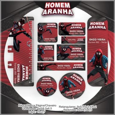 60 Etiquetas Homem Aranha