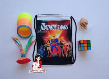 Mochila Brinquedos Retrô Tema Liga da Justiça