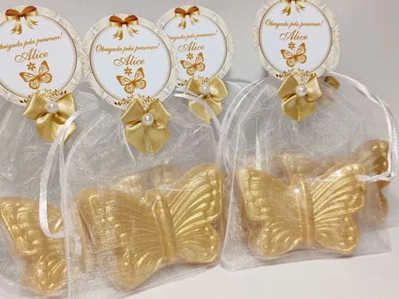 Lembrancinha Aniversário 50 Anos Feminino Sabonete Borboleta