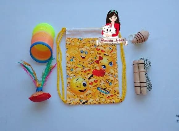 Mochila Boa Infância Tema Emojis Emoticons