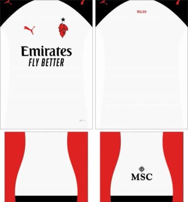 Arte Vetor Camisa Ac Milan Visita 2025-2026