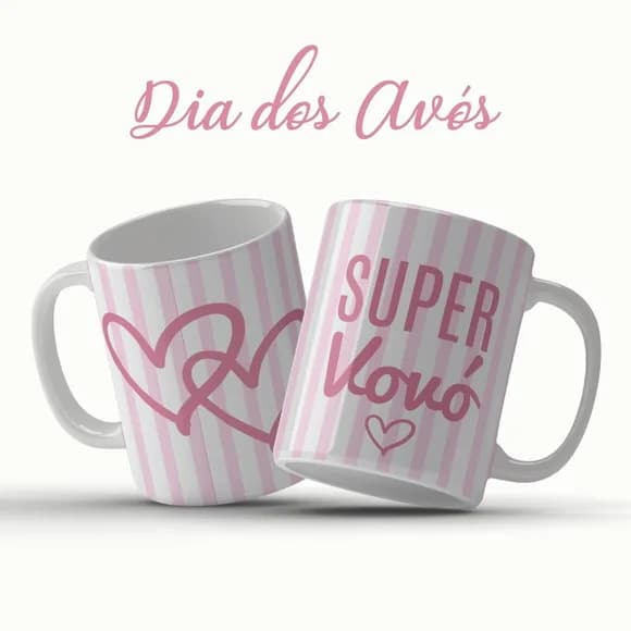 Caneca Dia dos Avós Super Vovó Presente Carinhoso
