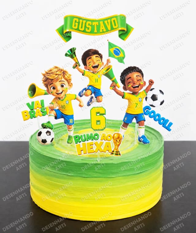ARQUIVO DE CORTE TOPO DE BOLO FUTEBOL BRASIL
