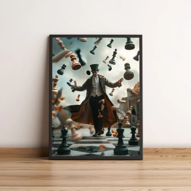Quadro Mágico Jogo de Xadrez Surreal 2567