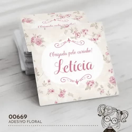 Adesivo Quadrado Floral - 00669