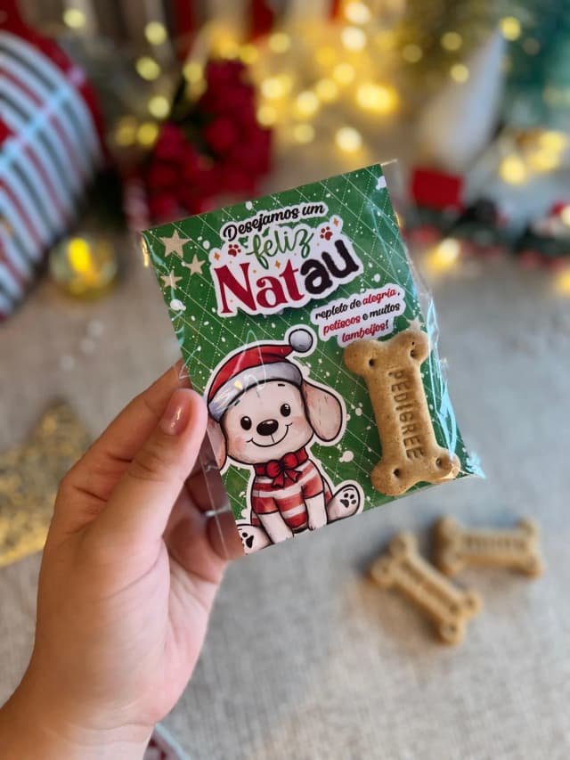 Card para petisco - Lembrancinha Natal pet