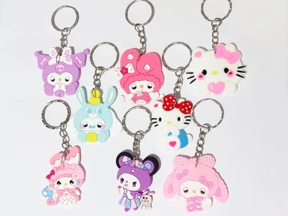 Chaveiro Turma Hello Kitty 5cm Pacote com 8 Unidades