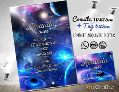 Convite Digital C/tag Espaço Galaxia