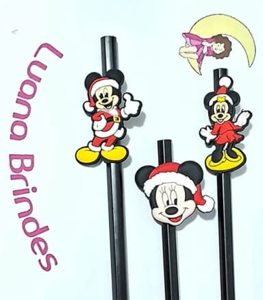 Lápis C/ponteira Mickey e Minnie Natal Pacote com 6 Unidades