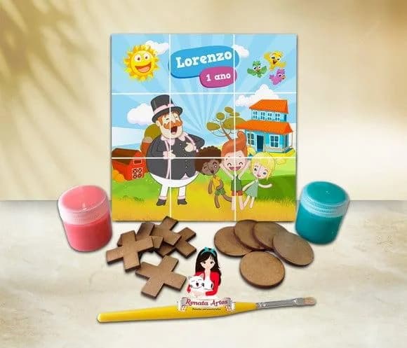 Jogo da Velha com Tinta Personalizado Mundo Bita
