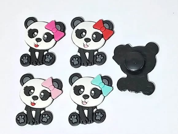 Ponteira P/lápis Panda Emborrachado Pacote com 8 Unidades