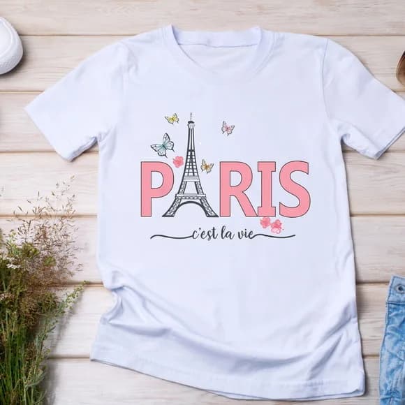 Camiseta Paris C'est La Vie Torre Eiffel Viagem