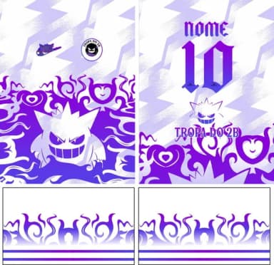 Arte Vetor Camisa Interclasse Gengar Branco Mod-228