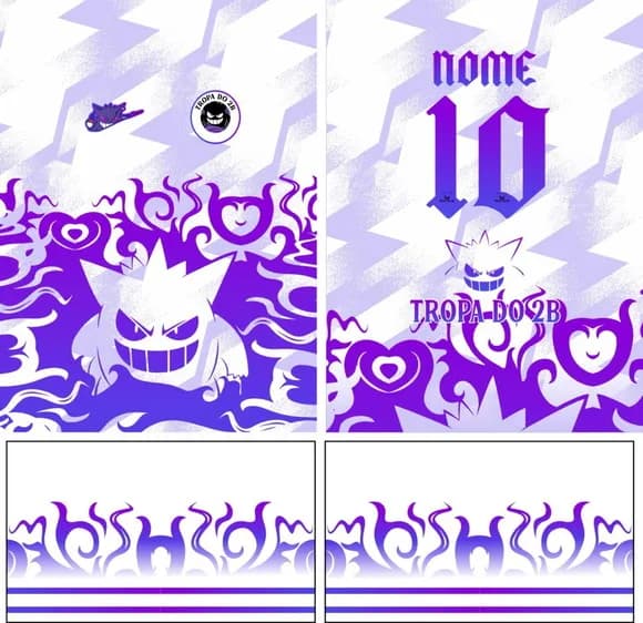 Arte Vetor Camisa Interclasse Gengar Branco Mod-228