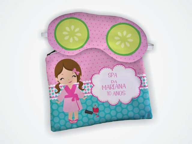 Kit Necessaire e Mascara Dormir personalizada para lembrancinhas Spa