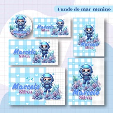 60 Etiquetas Fundo do Mar