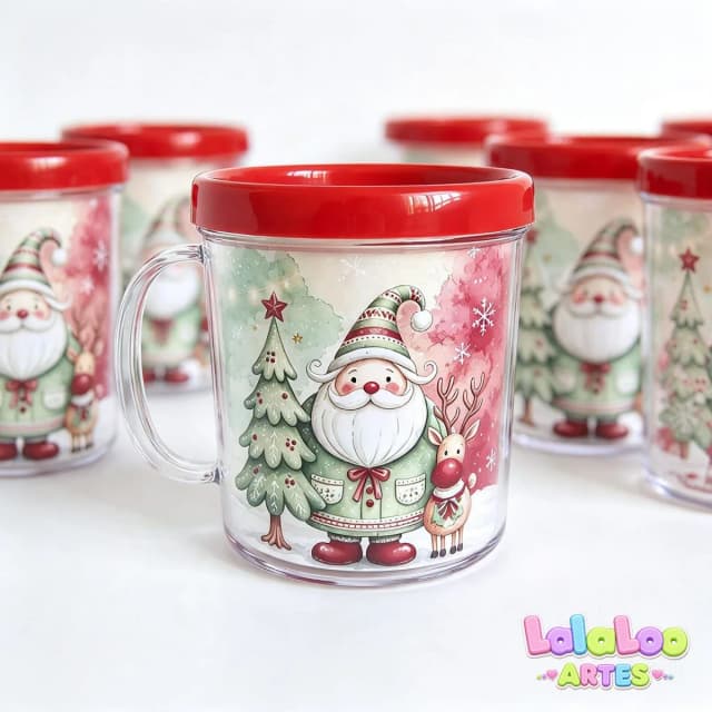 Caneca Natalina Papai Noel | Lembrancinha Presente de Natal | Brinde de Natal