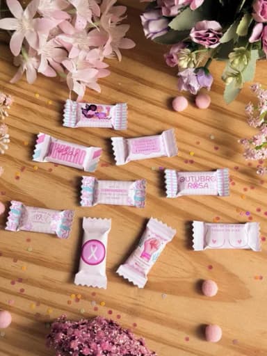 Balas Personalizadas Outubro Rosa - 50 Unidades