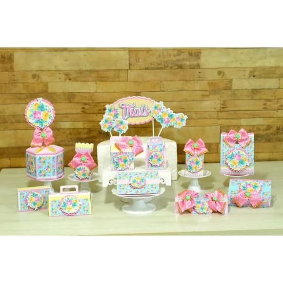 Kit 30 Lembranças Floral Rosa