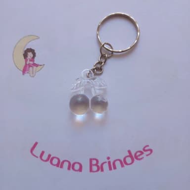 Chaveiro Limão Transparente de Acrilico 3cm Pct 10 Unidades