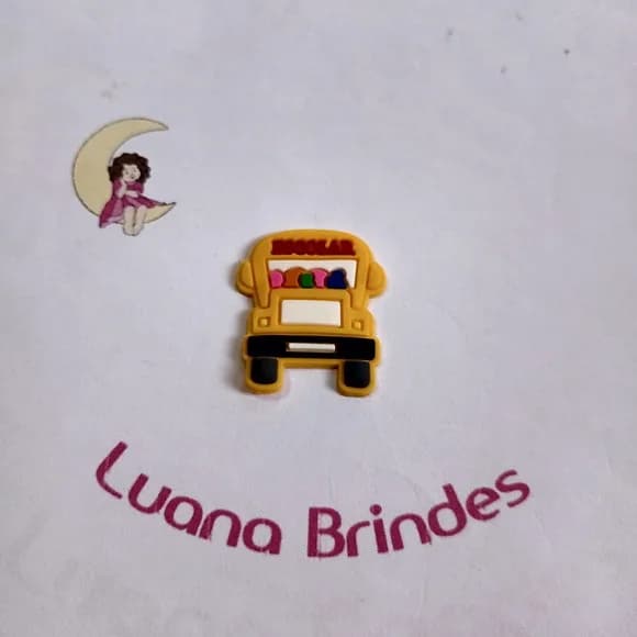 Aplique Escolar Onibus Emborrachado 3cm Pct 6 Unidades
