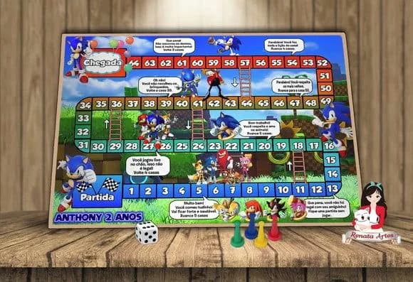 Tabuleiro Educativo Personalizado Sonic