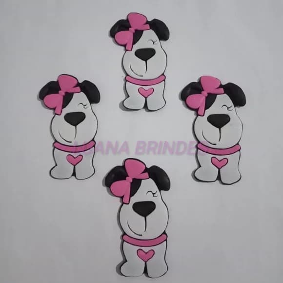 Aplique de Cachorra emborrachado - pct com 7 unidades