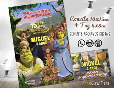 Convite Digital com Tag Shrek