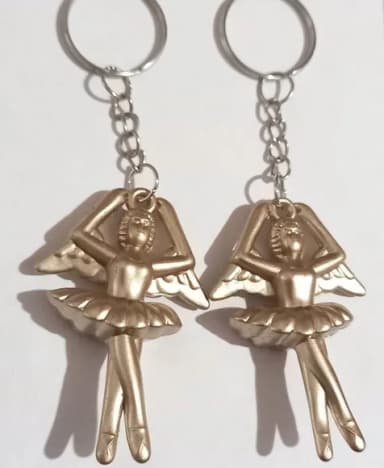 Chaveiro Bailarina Dourado Fosca - 6 Peças.