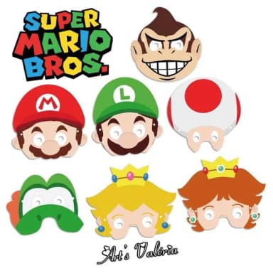 Máscara Super Mario Bros - Valor Unitário