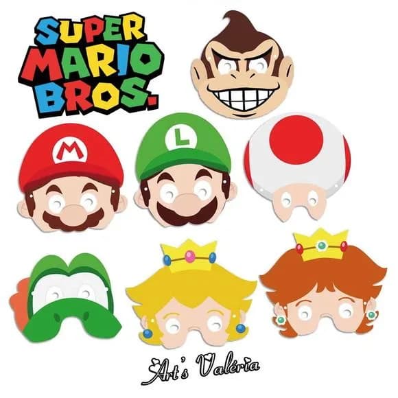 Máscara Super Mario Bros - Valor Unitário