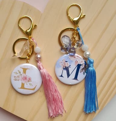 Chaveiro Luxo Botton Personalizado c/ Inicial do Nome